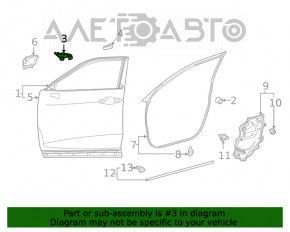 Front right door casing seal front Toyota Highlander 20-
