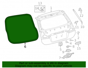 Lexus CT200h 11-17 trunk door rubber seal
