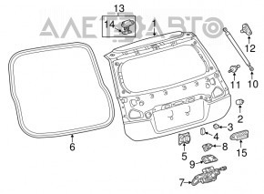 Lexus CT200h 11-17 trunk door rubber seal
