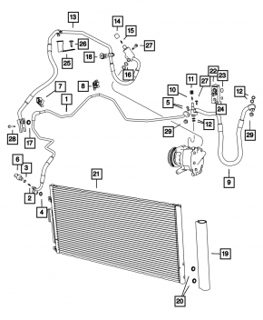 Air conditioner tube heater-condenser Fiat 500 12-13
