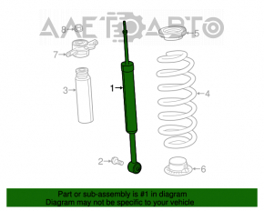 Shock absorber rear right Chrysler 200 15-17 for 18 and 19 disks, with support