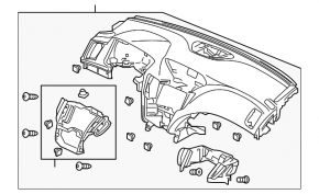 Torpedo front panel without AIRBAG Acura TLX 15-17 prerest black