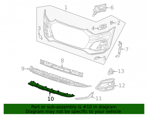 Front bumper trim lower Audi Q5 80A 21-24 gray
