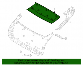 Kia EV6 22-24 black upper trunk lid trim