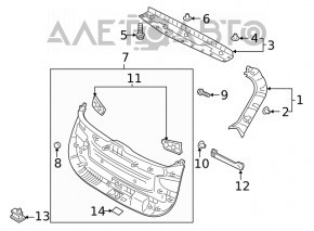 Right tailgate trim for Hyundai Santa FE 19-23, black