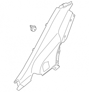 Rear pillar trim lower right Kia Forte 4d 17-18 rest black