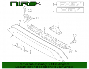 Emblem inscription NIRO trunk door Kia Niro 23-
