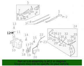 Subaru b10 Tribeca Windshield Washer Reservoir Neck Without Lid