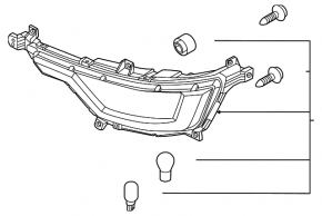 Rear bumper light right Kia Niro 23- halogen