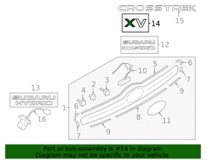 Subaru XV Crosstrek 13-17 rear emblem
