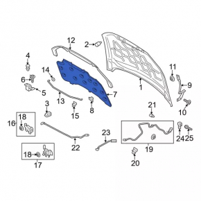 Ford Fusion mk5 13-16 bonnet insulation type 2