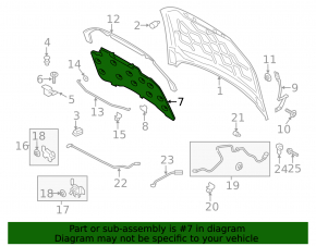 Ford Fusion mk5 13-16 bonnet insulation type 2