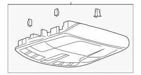 Ceiling light front Lincoln MKC 15-16 under sunroof black, broken guide