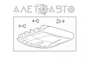 Ceiling light front Lincoln MKC 15-16 under sunroof black, broken guide