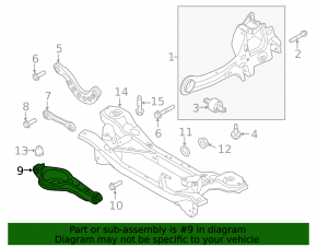 Lower control arm for rear left spring, Ford C-max MK2 13-18