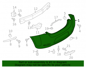 Bare rear bumper Nissan Leaf 11-12