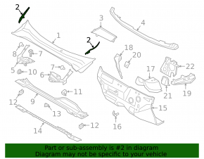 Windscreen wiper seal right Ford Escape MK4 20-24