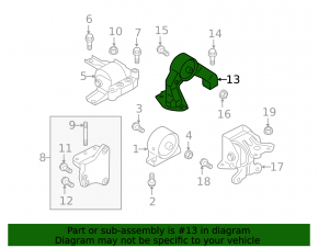 Rear left engine mount Mitsubishi Lancer 10-17 2.4, AWD