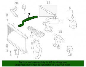 Cooling pipe upper Lexus ES300 ES330
