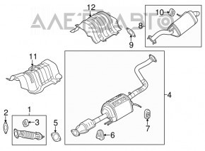 Muffler rear part with barrel Kia Soul 14-19 2.0