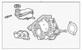Master brake cylinder with reservoir assembly Chevrolet Bolt EV 22-23 with cover