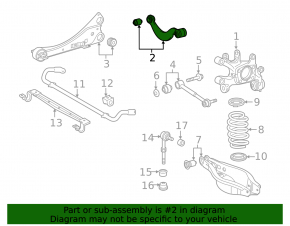 Upper rear right control arm Lexus CT200h 11-17