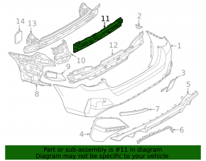 Rear bumper central mount BMW 4 G22 G26 21-25 Without m sport design