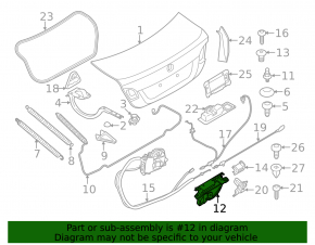 Upper trunk door lock BMW X5 F15 14-18