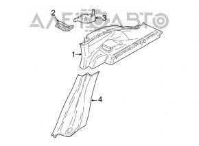 Right rear pillar trim BMW X1 F48 16-22 black, scratches