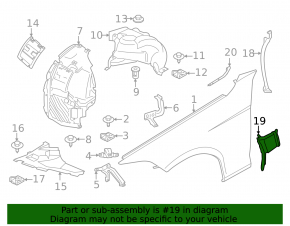 Front right wing air duct BMW 4 F32/33/36 14-20