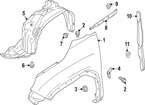 Right hood-wing seal for Subaru Forester 25-26