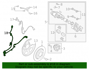 ABS sensor wire rear left Hyundai Sonata 18-19