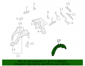 Rear right mudguard Toyota Highlander 08-13