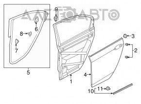 Door assembly rear left Honda Accord 13-17 blue B553P, butts