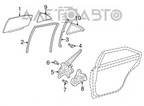Glass door rear left Toyota Camry v50 12-14 usa