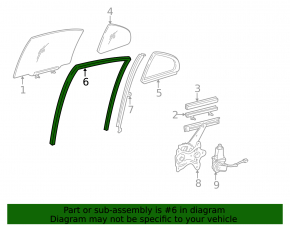 Rear right window seal for Lexus GS300 GS350 GS430 GS450h 06-11