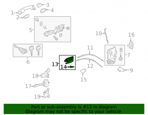 Door handle inner front right Toyota Camry v50 12-14 usa, structure
