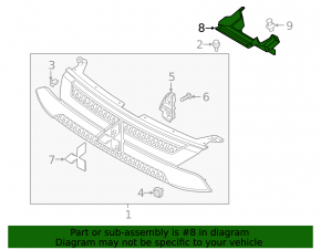 Radiator grille bracket Mitsubishi Outlander 14-21
