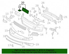 Front Bumper Number Plate Plate VW Touareg 11-14