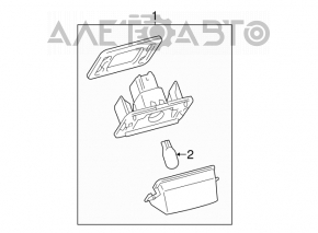 Right tailgate number plate light Toyota Highlander 20-