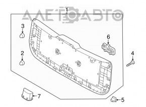 Tailgate trim Kia Soul 14-19 black