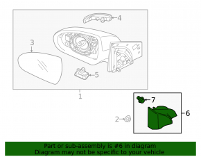 Side mirror plug front left Hyundai Ioniq 17-22