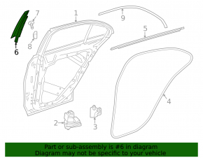 Door trim side rear right Mercedes C-class W205 15-21 front