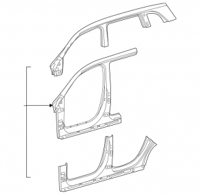 Left center pillar for Mercedes H247 GLA 20-26