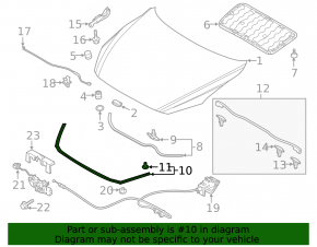 Mazda 3 19-24 front hood seal on the bumper