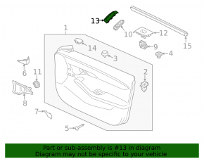 Front left window lift control trim for Mazda 3 19-24 4D, glossy black, scratches