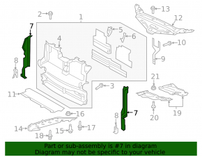 Right radiator deflector Ford Edge 15-18 prerest 2.0T 2.7T