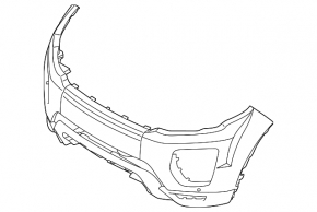 Bare front bumper for Land Rover Range Rover Evoque 2016-2018, Sport, for camera, for headlight washer