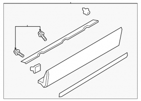 Door trim lower rear right Mazda CX-9 16-23 chrome