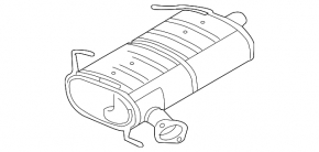 Muffler rear part with barrel Mitsubishi Outlander 14-21